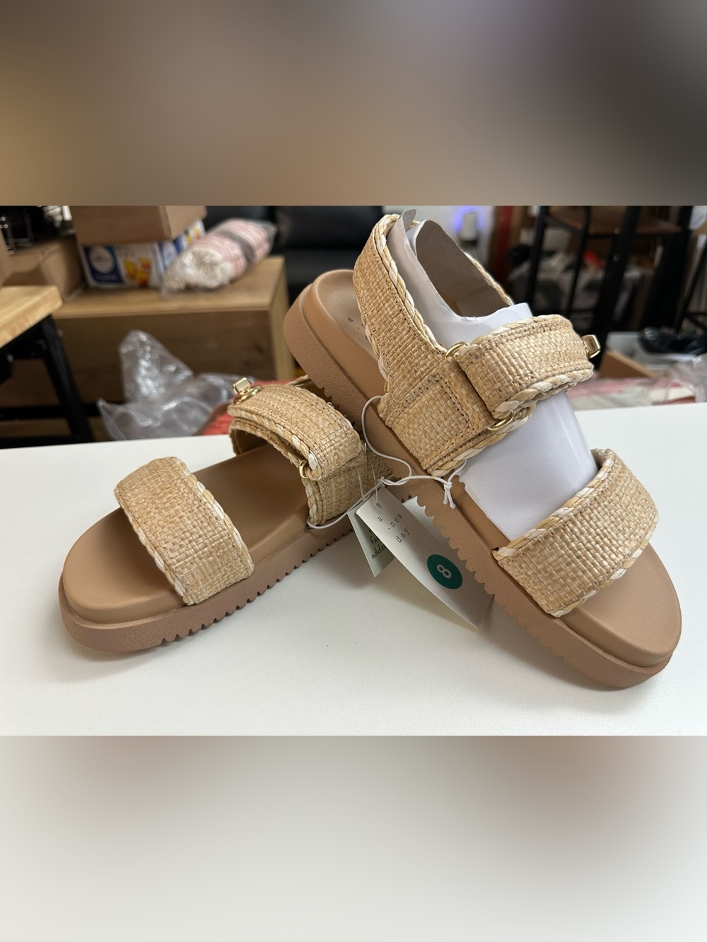 a new day Beige Braided Strap Platform Sandals - Picture 4 of 5